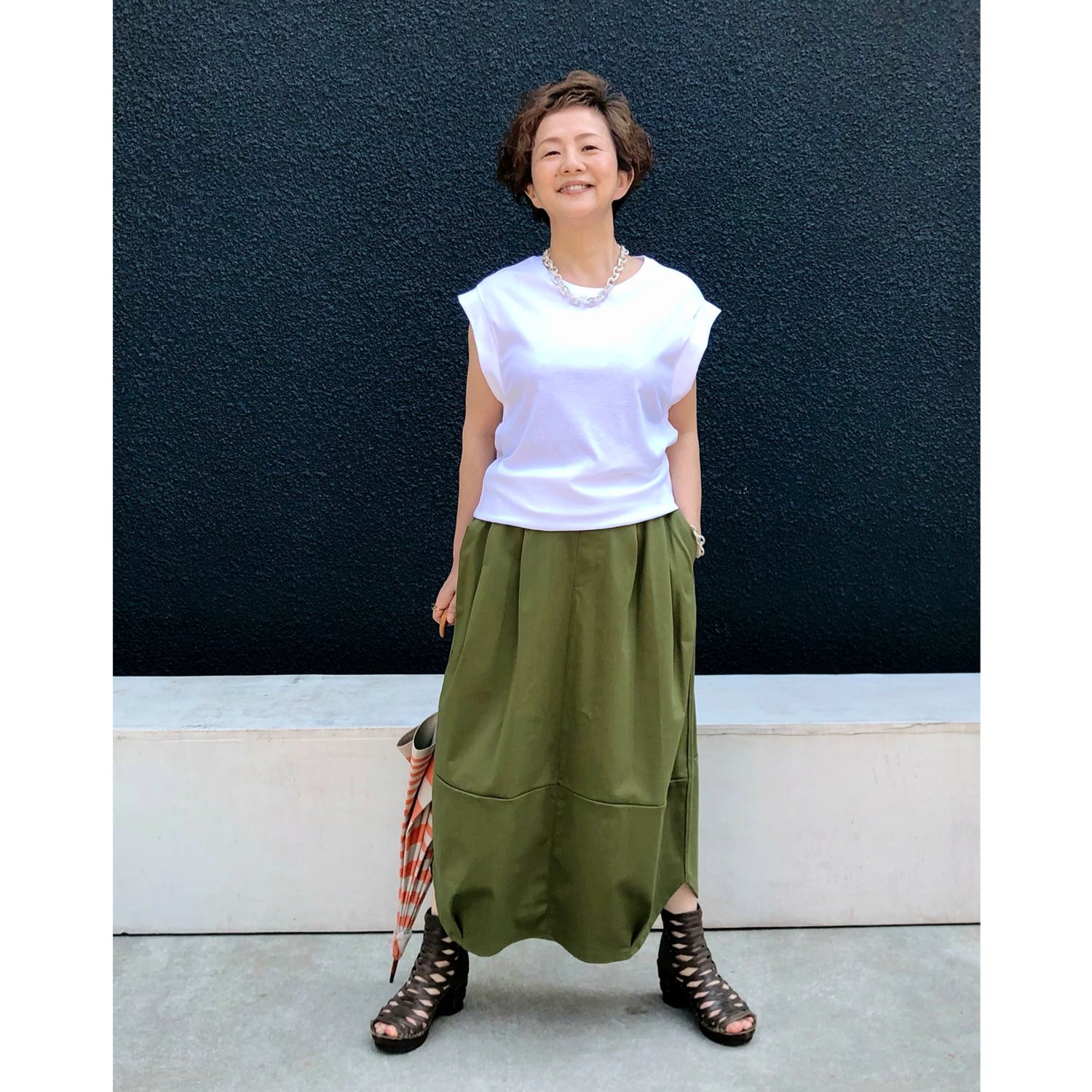 アンダモン ＵＶカット・接触冷感 トリコット編 コクーンスカート