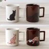 丸モ高木陶器 キュートな和柄子猫の 温感マグカップ２個セット