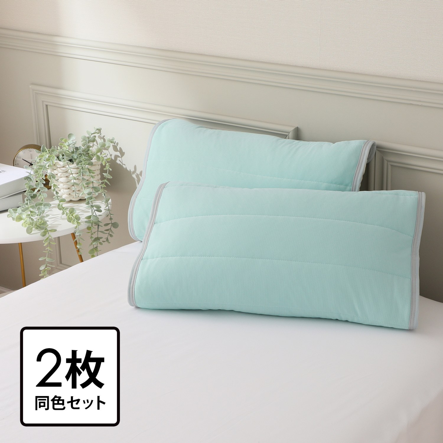 西川×東洋紡せんい さらっと涼やかに眠れる メガテックドライ使用 ドライ枕パッド 同色２枚組