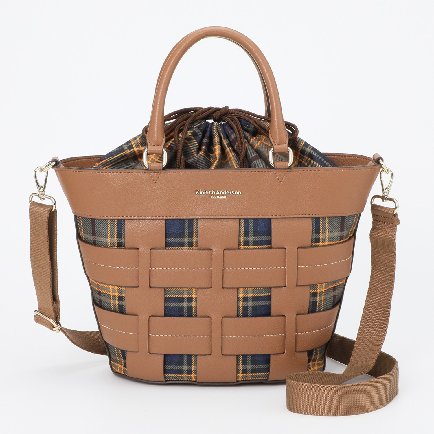 キンロックアンダーソン タータンチェック巾着 ２ウェイバスケットバッグ
