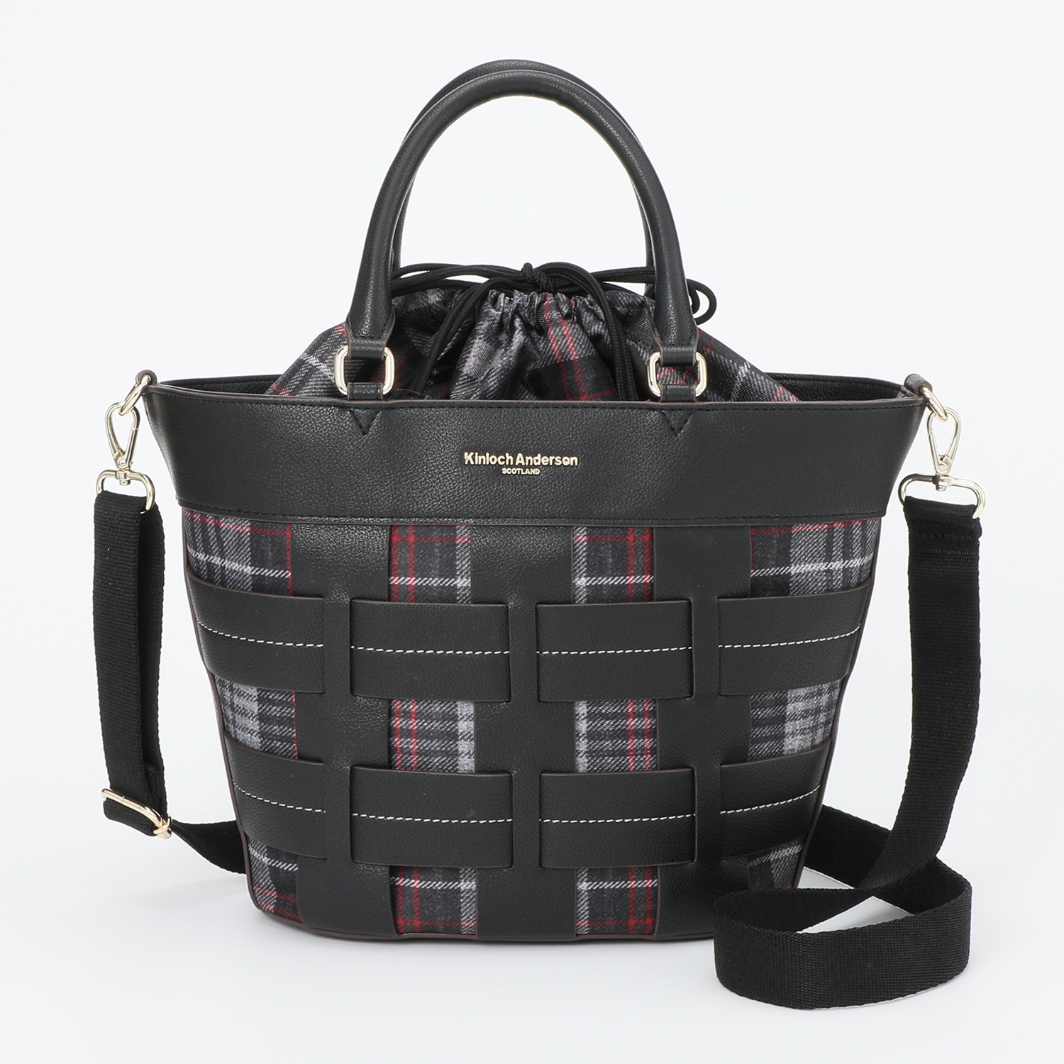 キンロックアンダーソン タータンチェック巾着 ２ウェイバスケットバッグ