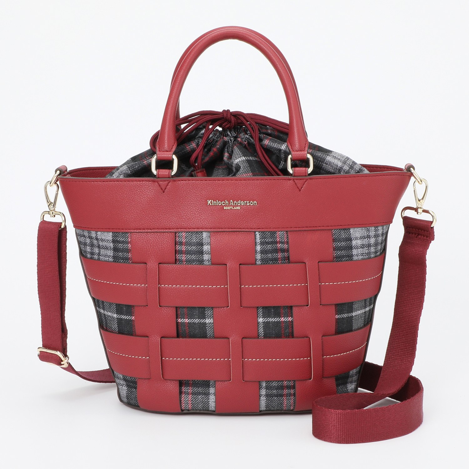 キンロックアンダーソン タータンチェック巾着 ２ウェイバスケットバッグ