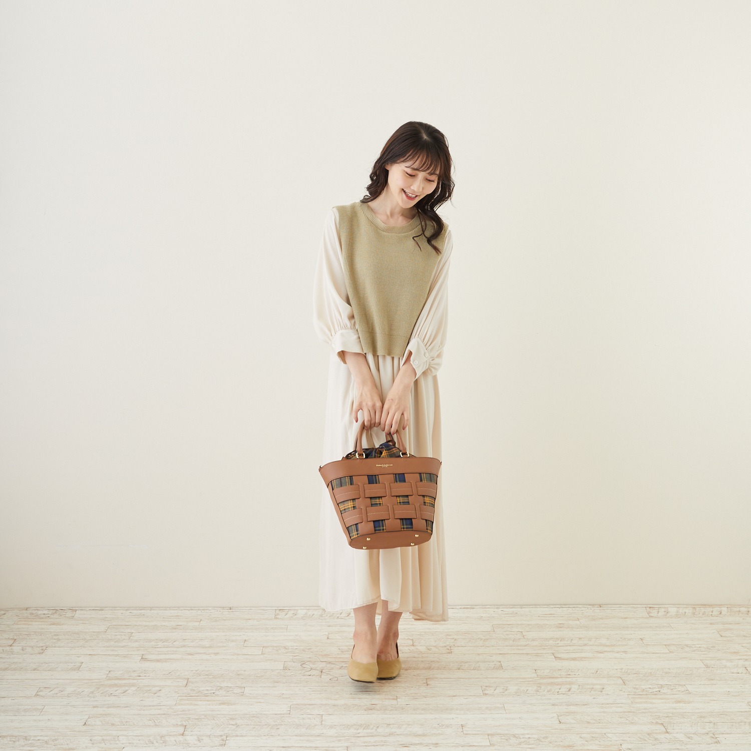 キンロックアンダーソン タータンチェック巾着 ２ウェイバスケットバッグ