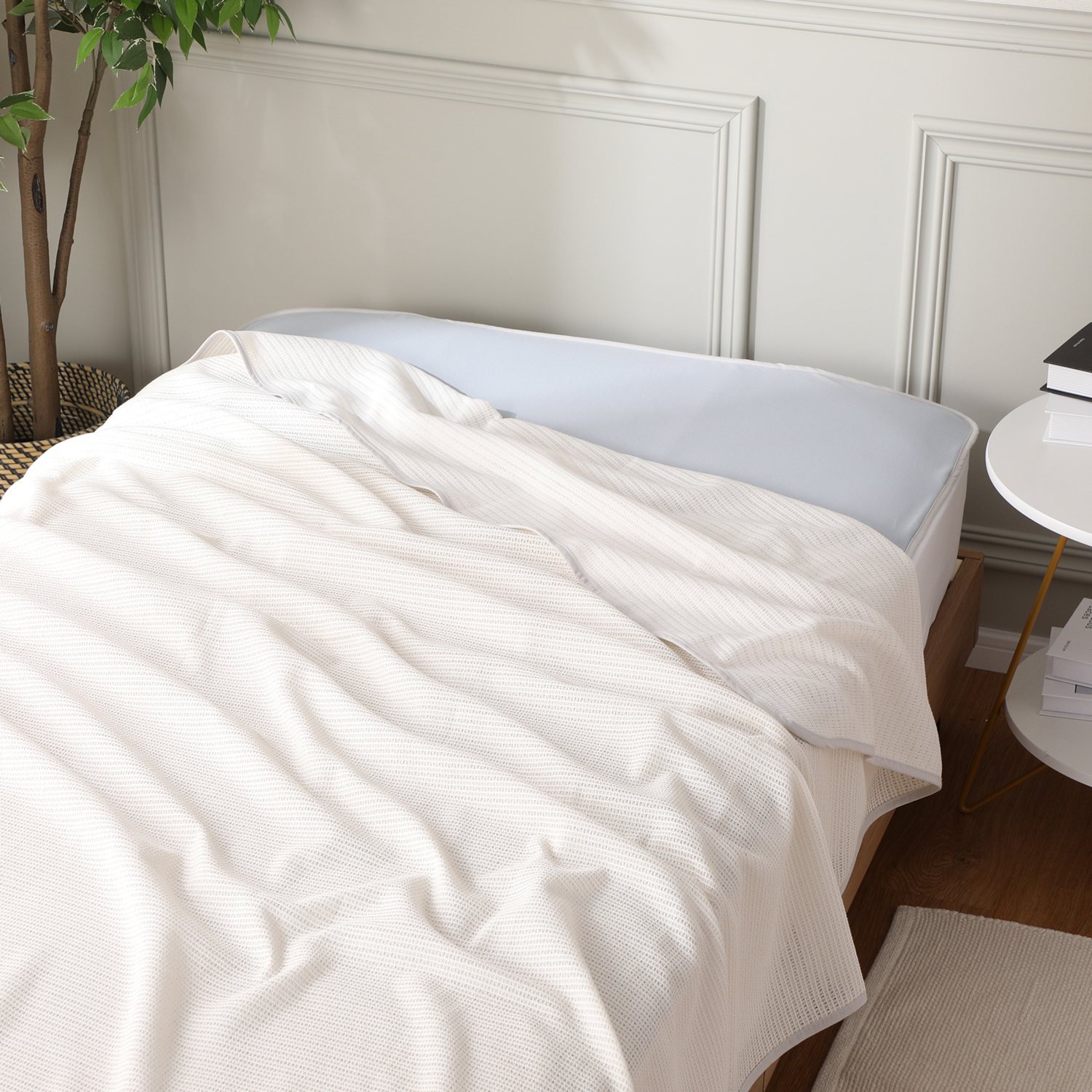 ＜シングル＞ 抜群の通気性 爽やかな掛け心地 コットン混 透け透けエアーケット 