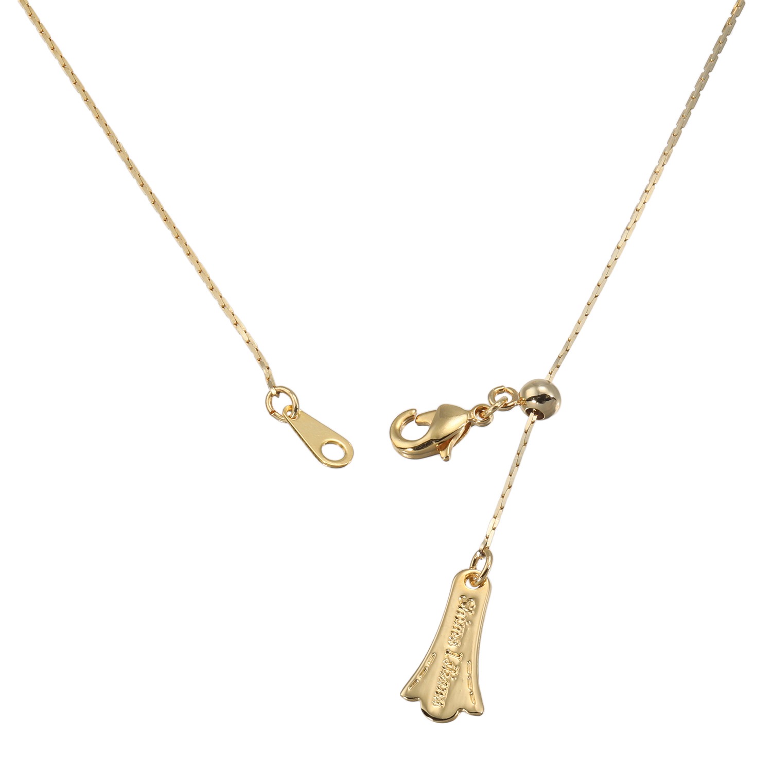 シマ・リリアーナ カットビジュウ ３ストーンデザイン スライドチェーン ペンダント