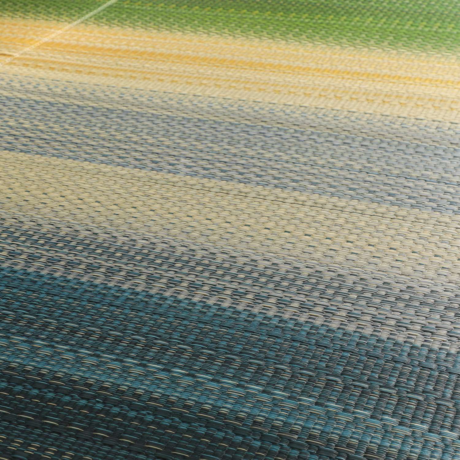 ＜正方形＞イケヒコ 国産い草で織り上げた グラデーションラグ 