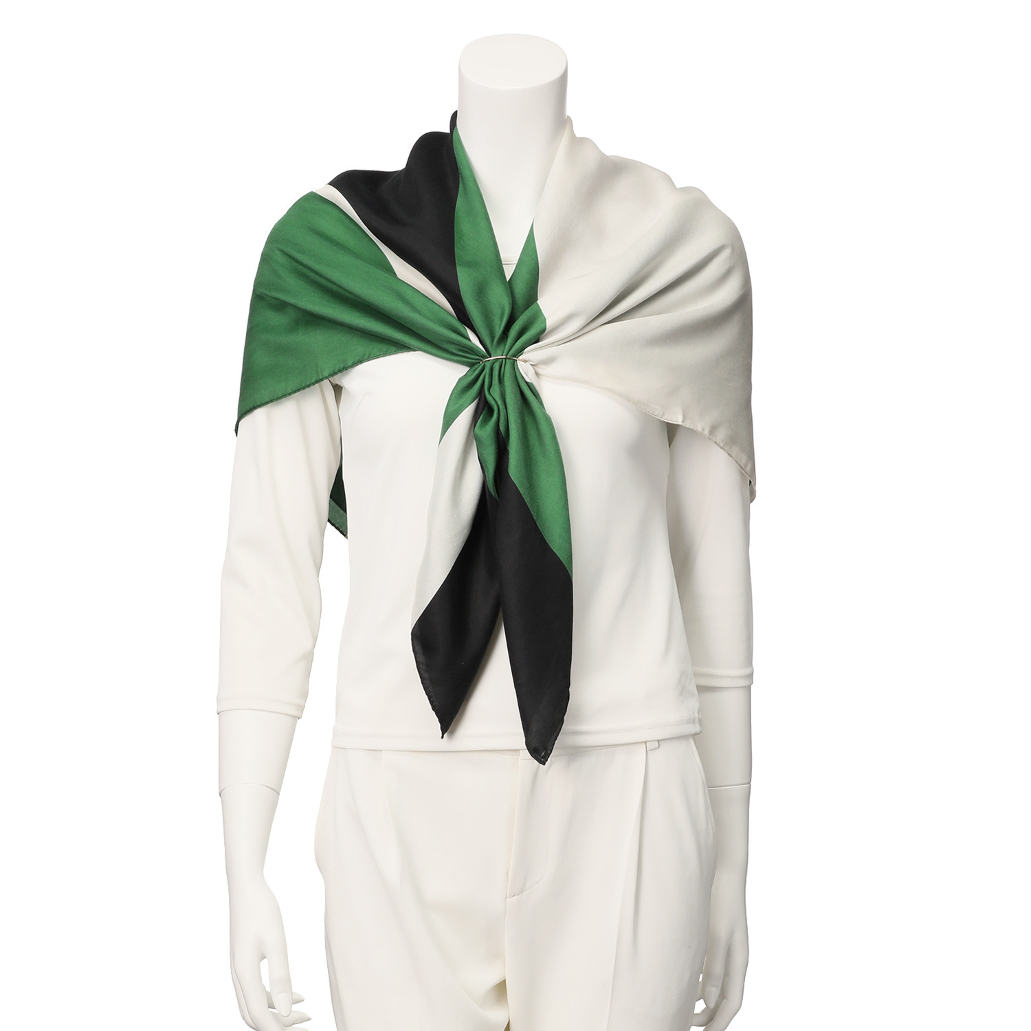 シビラ アレンジリング付 シルクコットン スクエアビッグチーフ