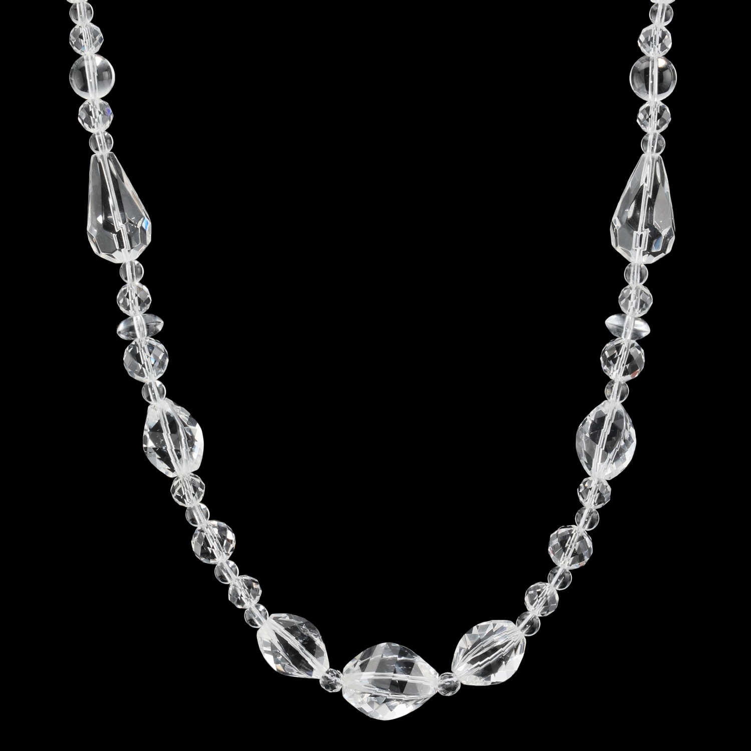 貴煌 １８５カラットＵＰ 天然水晶 ツイストデザイン ネックレス