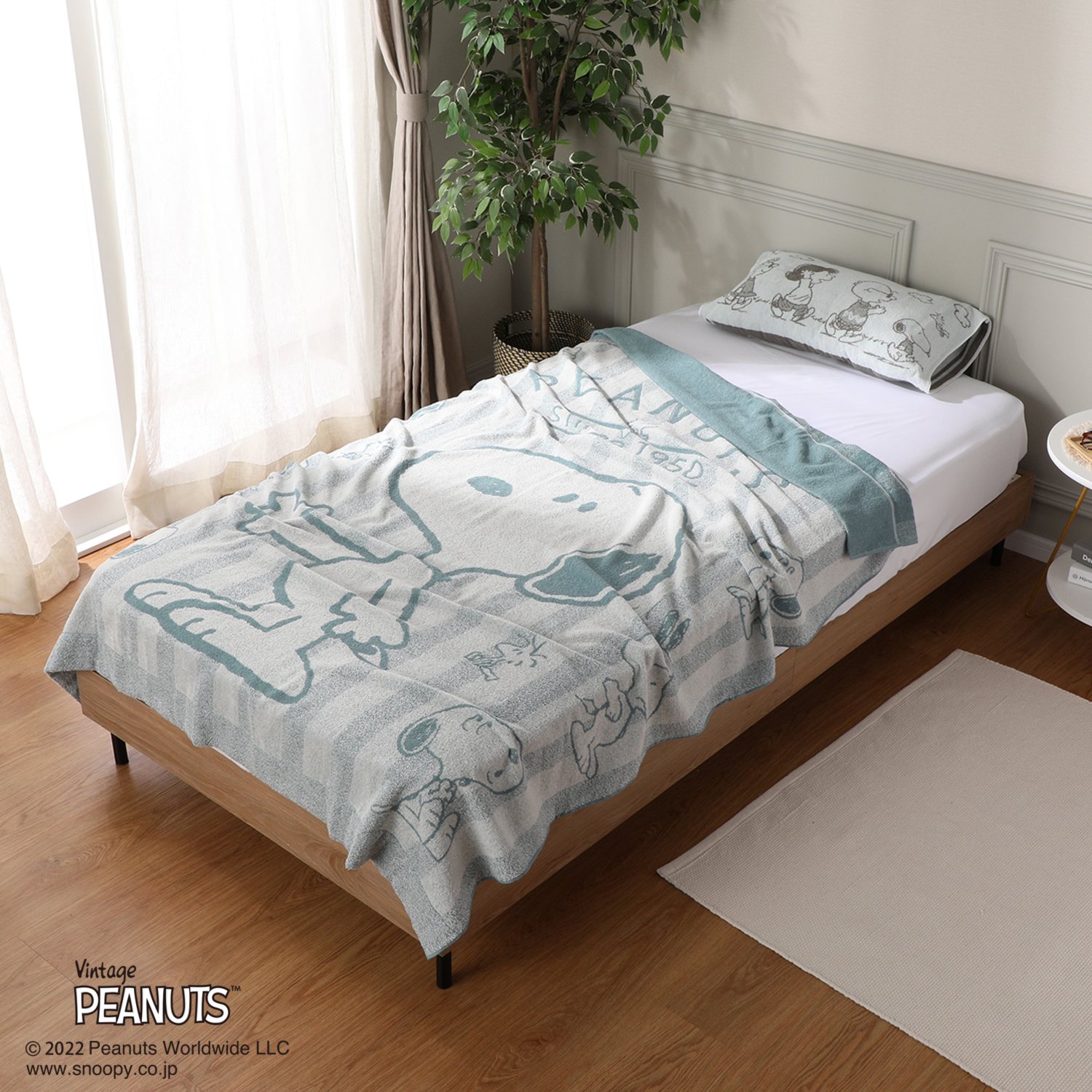 ＜シングル＞西川 スヌーピー コットンタオルケット 