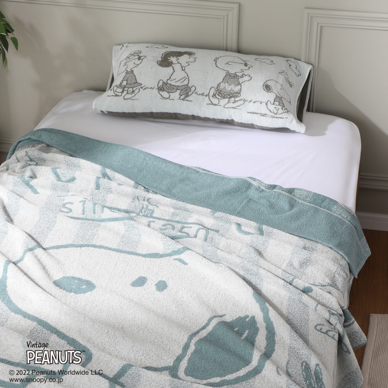 ＜シングル＞西川 スヌーピー コットンタオルケット 
