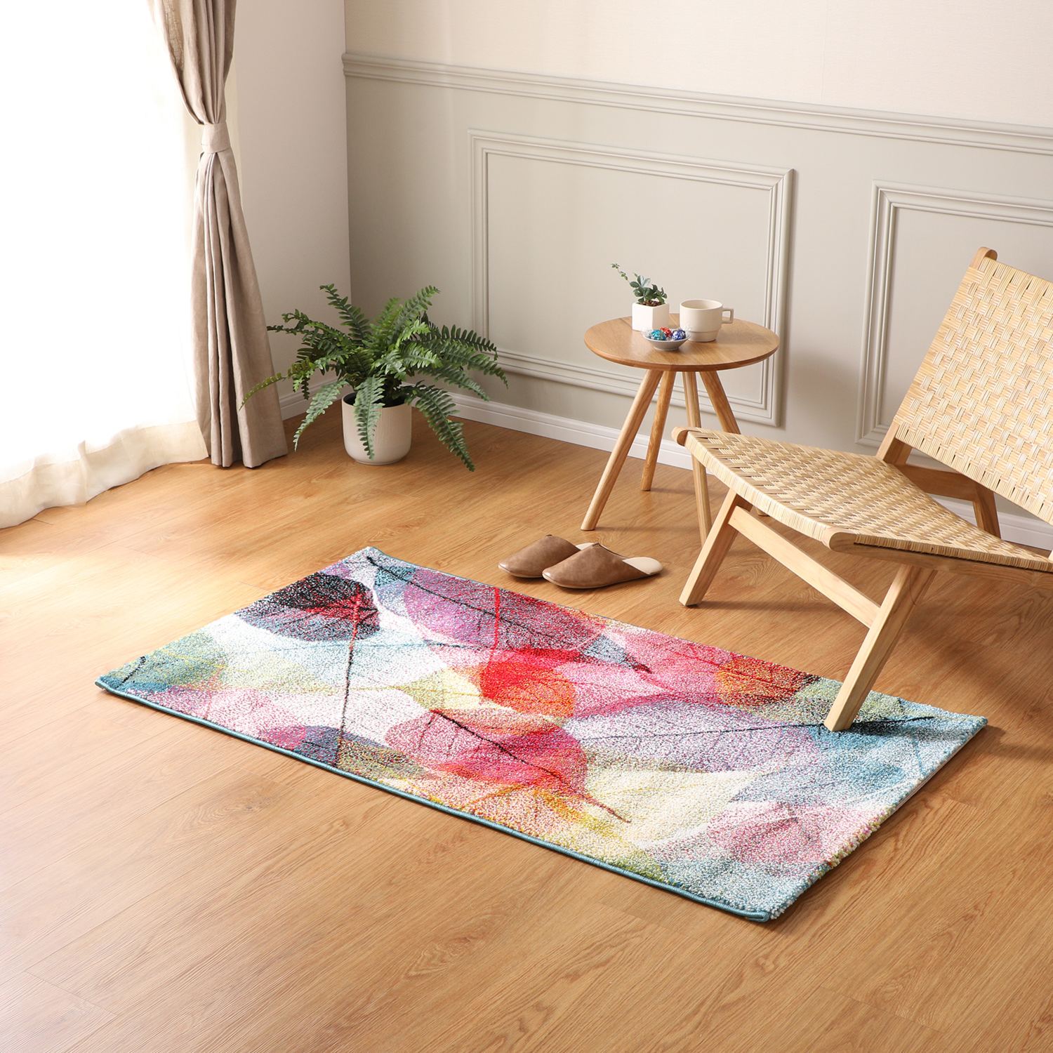 ウィルトン織で彩る ボタニカルデザイン マット