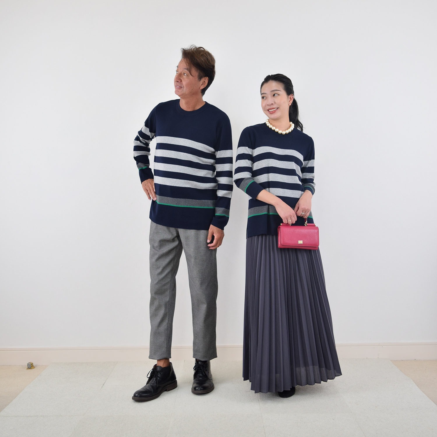 ＜ユニセックス＞スピンブルー 綿１００％ ボーダーニット プルオーバー 