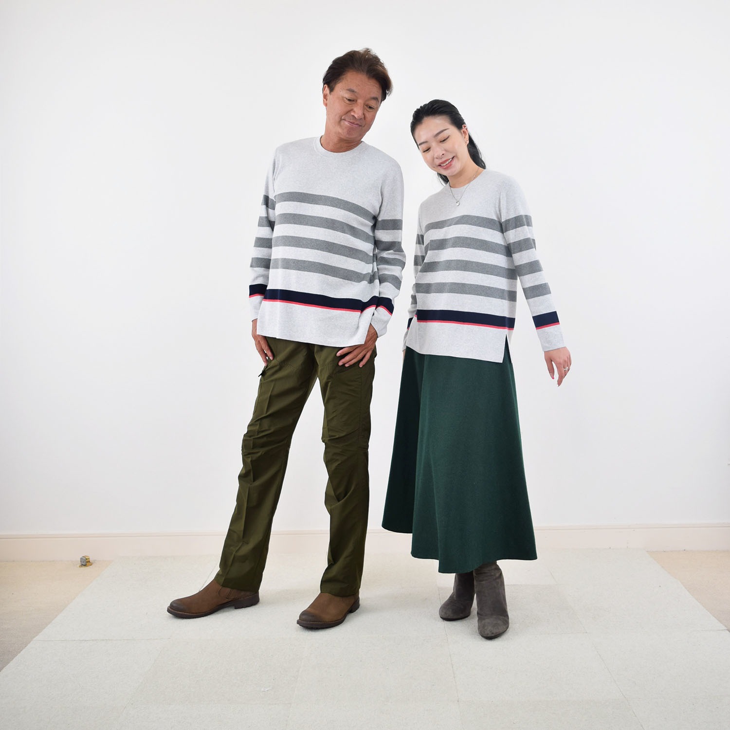 ＜ユニセックス＞スピンブルー 綿１００％ ボーダーニット プルオーバー 