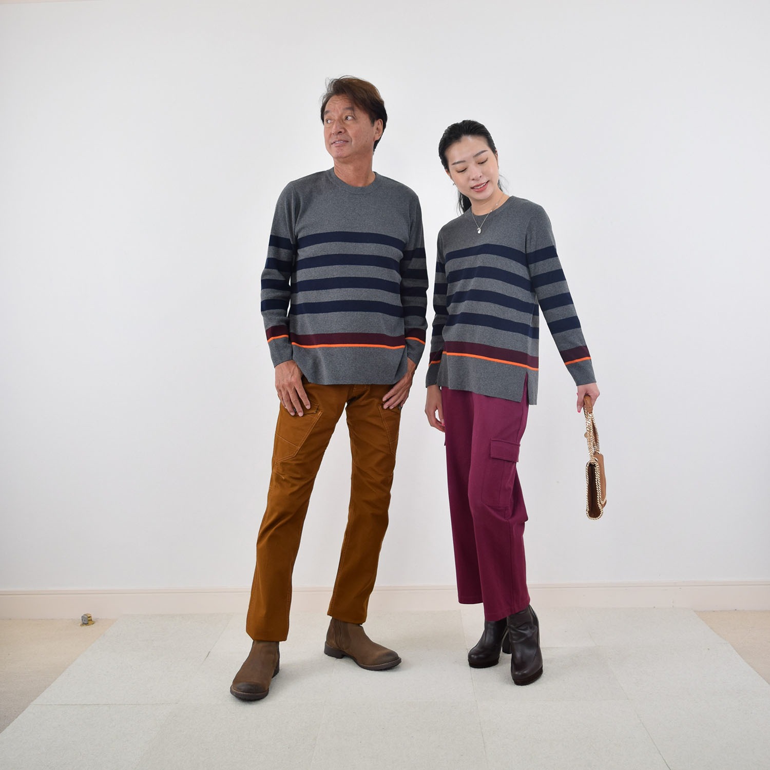 ＜ユニセックス＞スピンブルー 綿１００％ ボーダーニット プルオーバー 