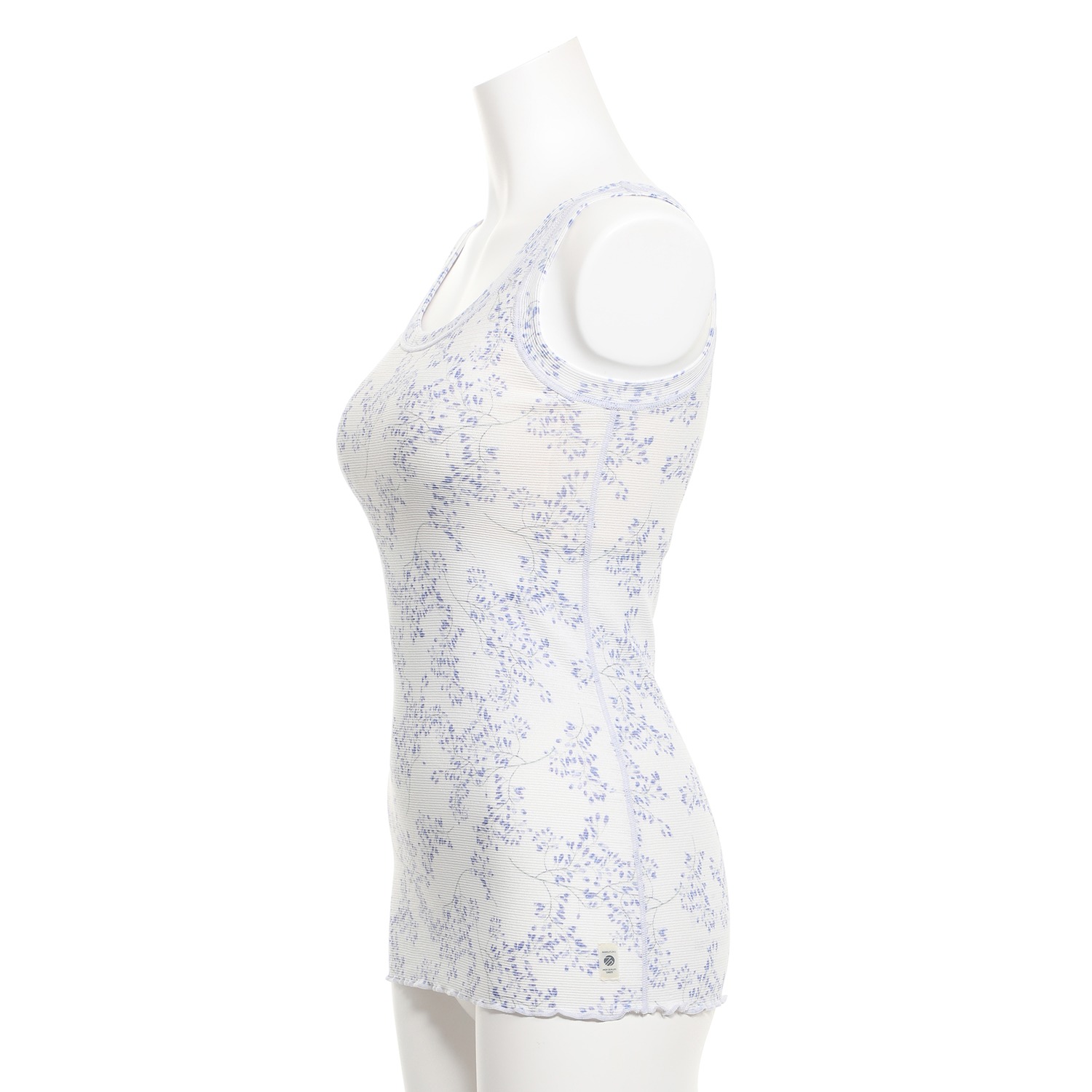 丸福ガーゼ 速乾 綿モダール ボタニカルプリント カップ付タンクトップ