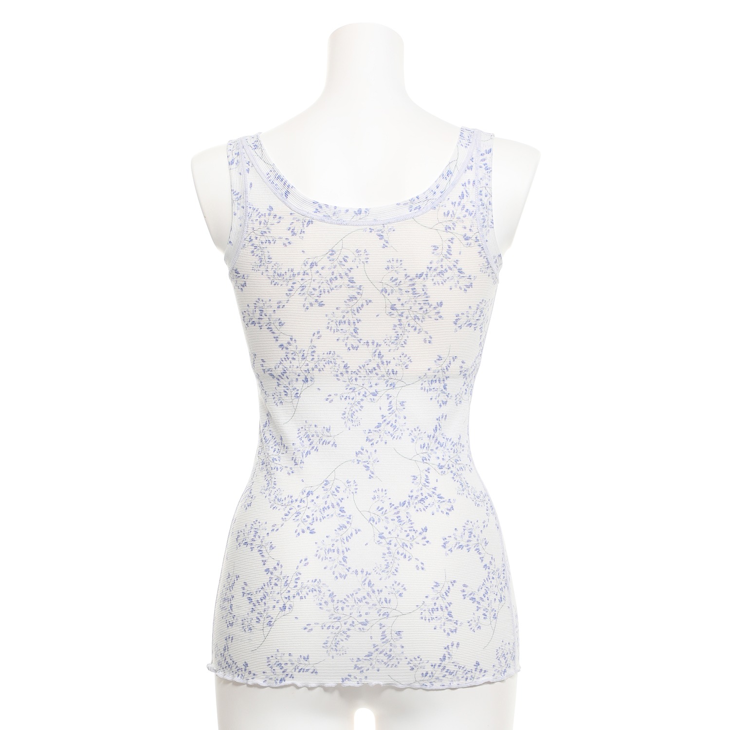 丸福ガーゼ 速乾 綿モダール ボタニカルプリント カップ付タンクトップ