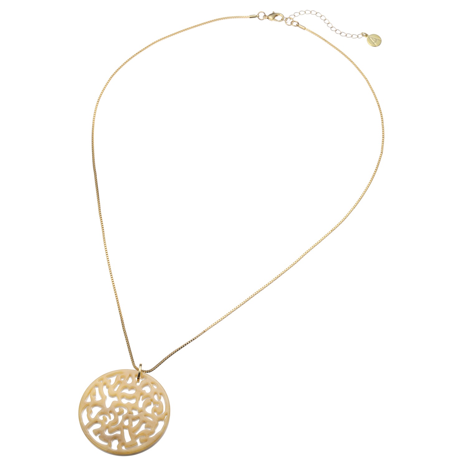 エアリーフェアリー 透かし柄 ラウンドモティーフ リバーシブル ロングネックレス