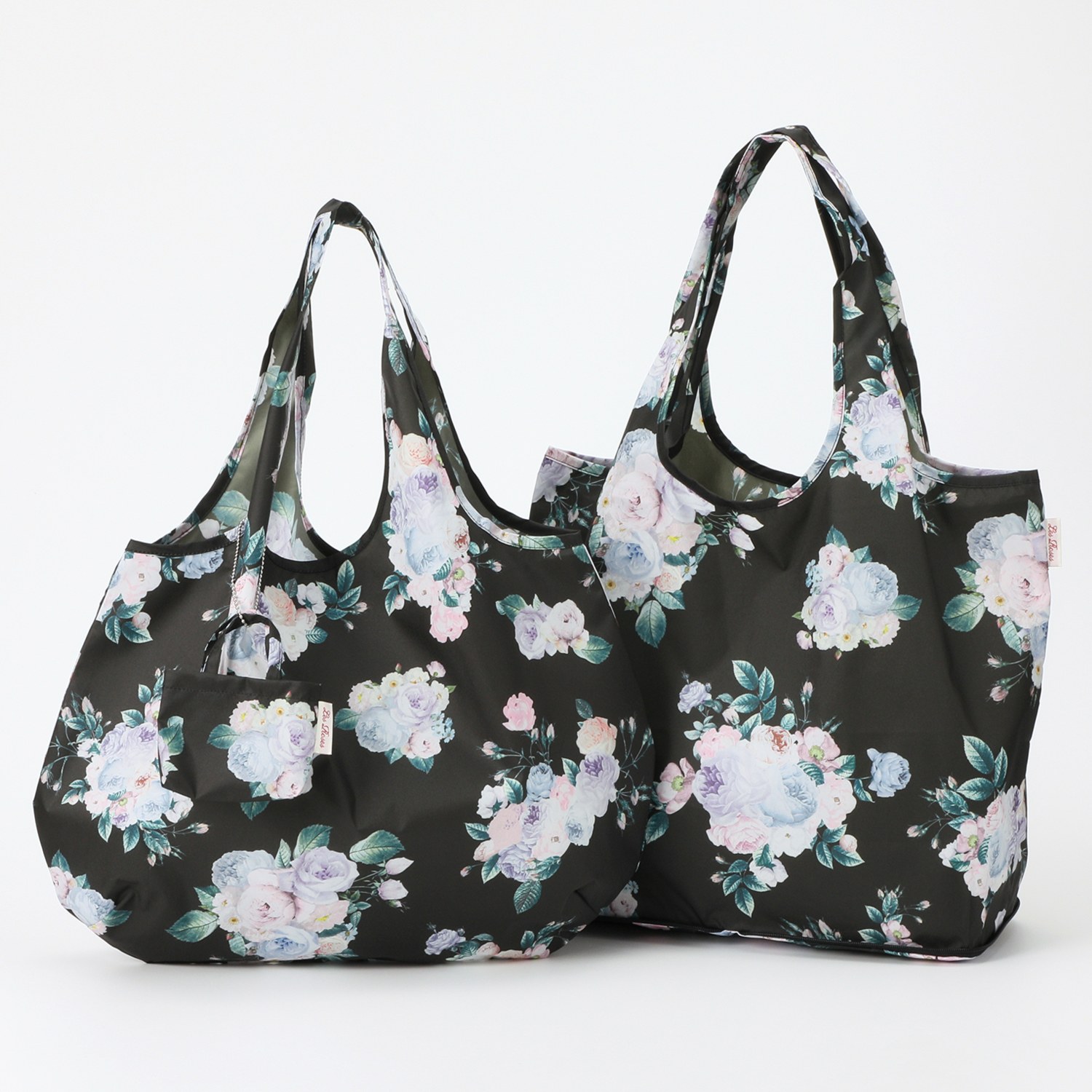 ラ　ルイス はっ水 ブロッサム柄 エコバッグ＆コンパクトバッグ