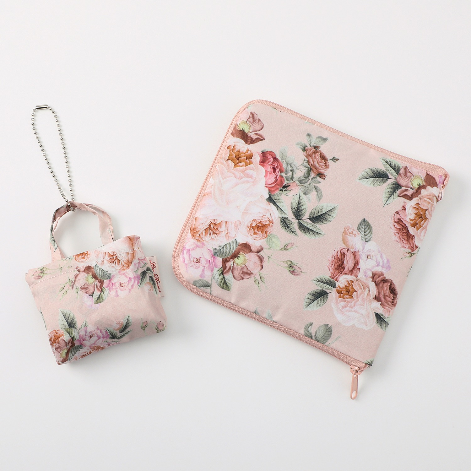 ラ　ルイス はっ水 ブロッサム柄 エコバッグ＆コンパクトバッグ