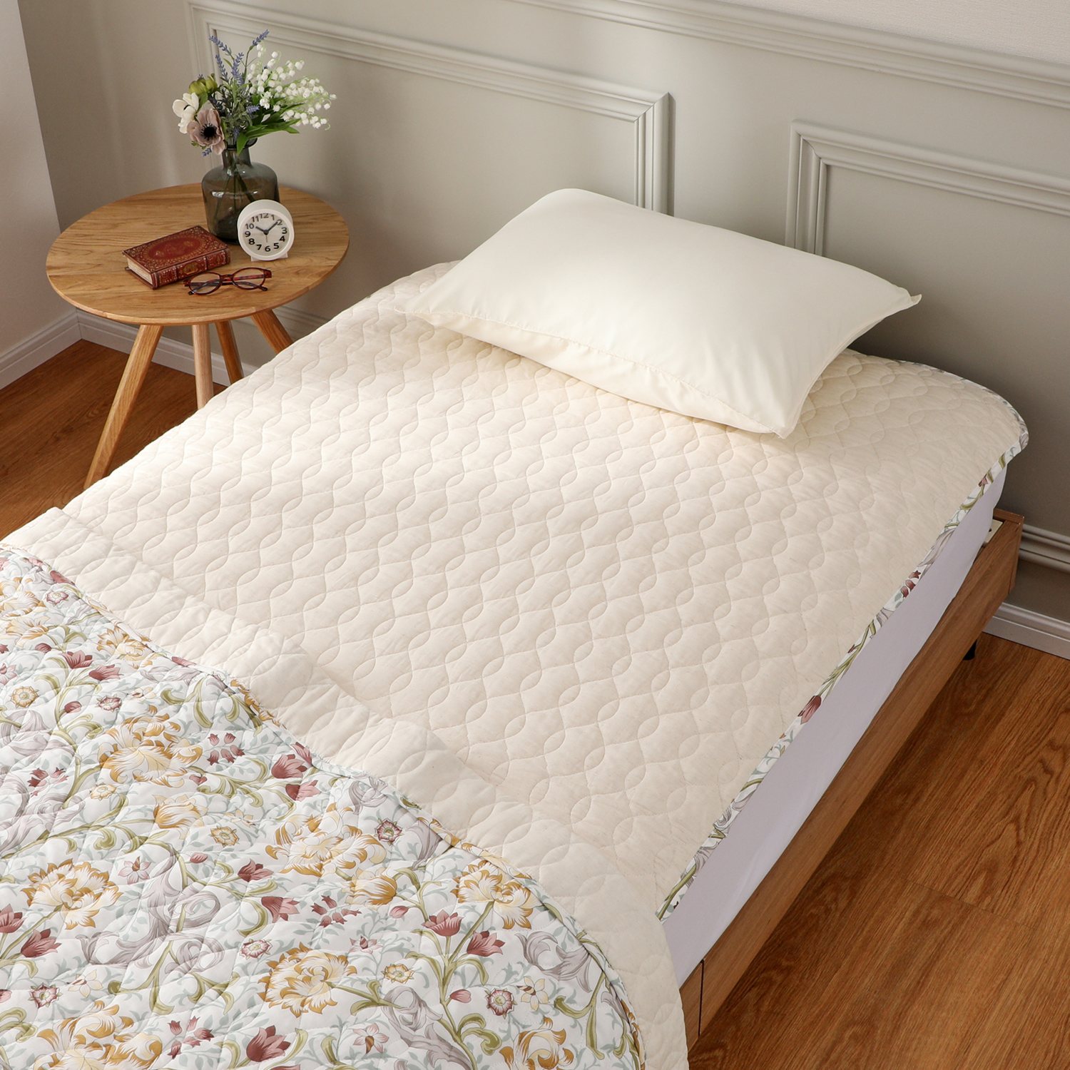 ＜シングル＞大津毛織 プレミアムコットンガーゼ 麻入り敷きパッド 