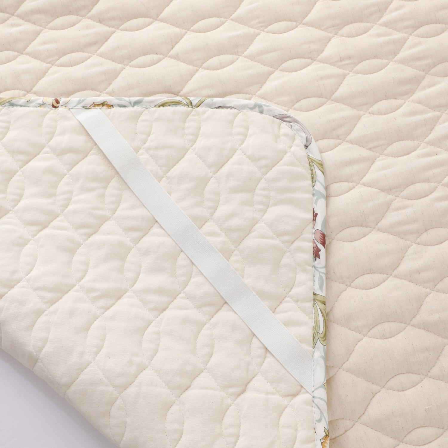 ＜シングル＞大津毛織 プレミアムコットンガーゼ 麻入り敷きパッド 