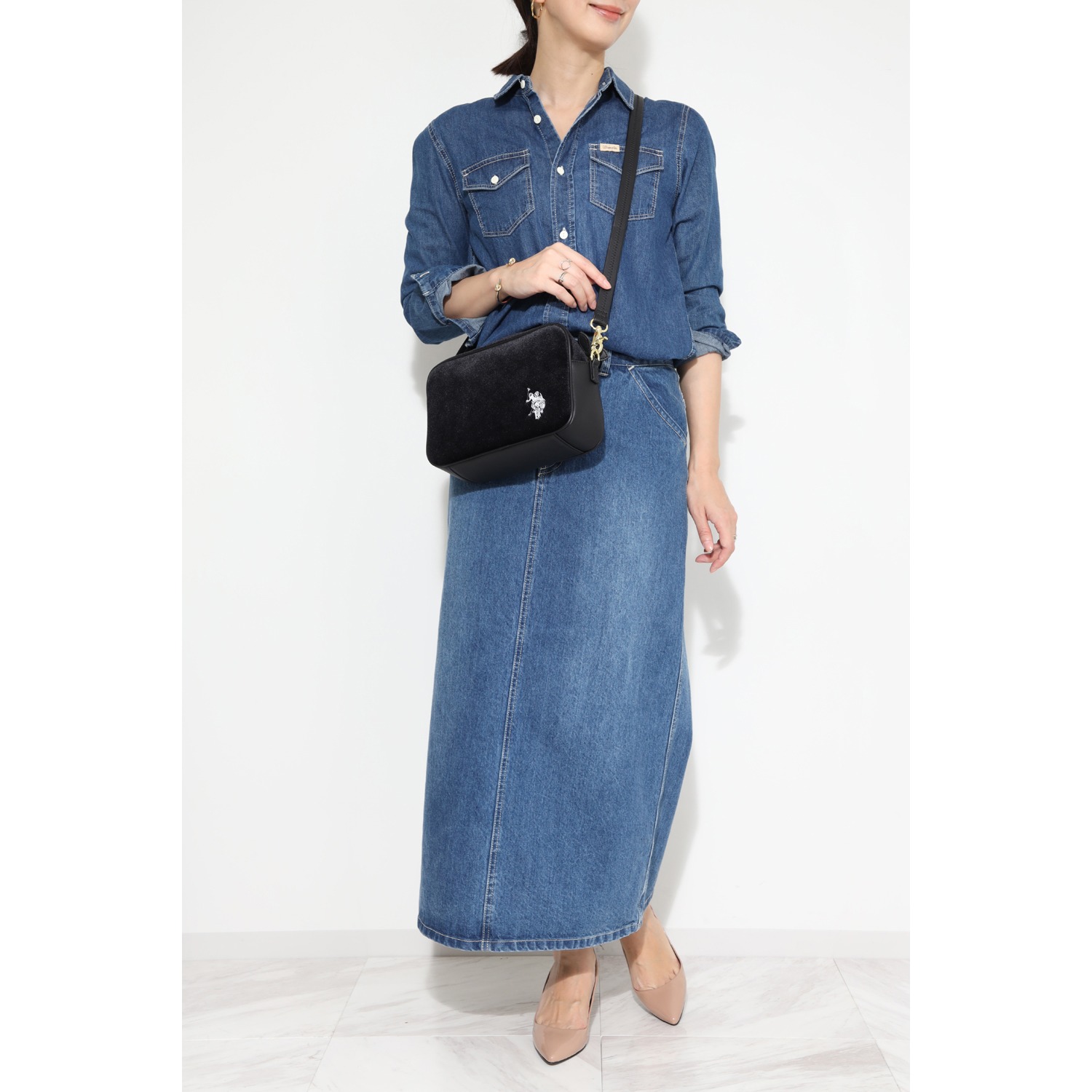 ユーエスポロ　アッスン オーロラルベロア ショルダーバッグ