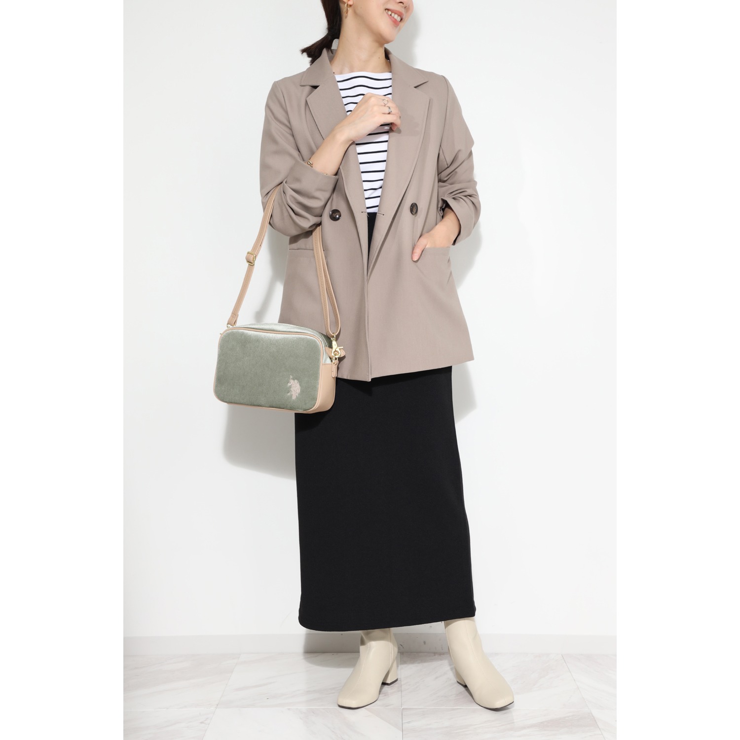 ユーエスポロ　アッスン オーロラルベロア ショルダーバッグ