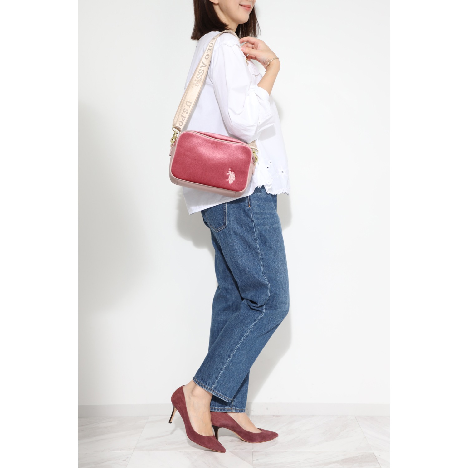 ユーエスポロ　アッスン オーロラルベロア ショルダーバッグ