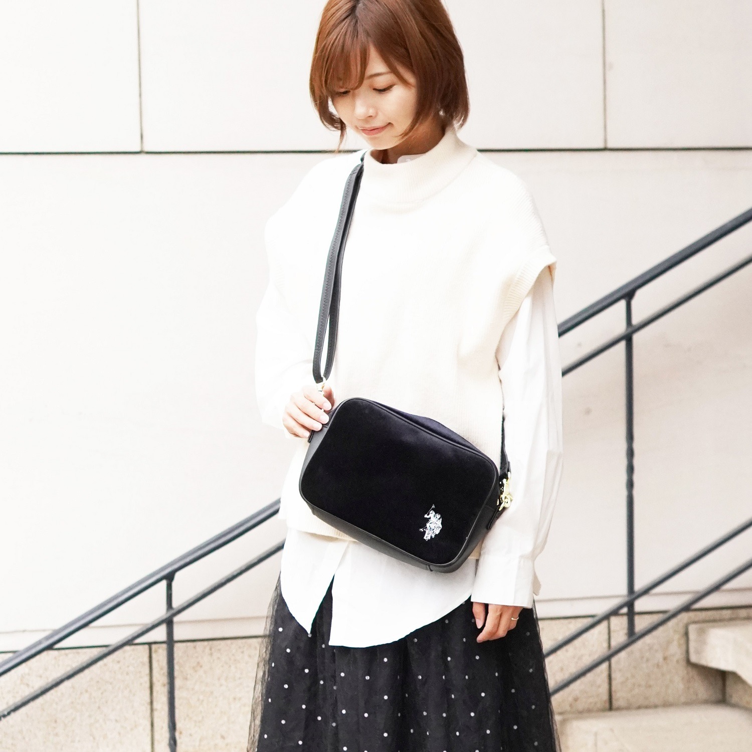 ユーエスポロ　アッスン オーロラルベロア ショルダーバッグ