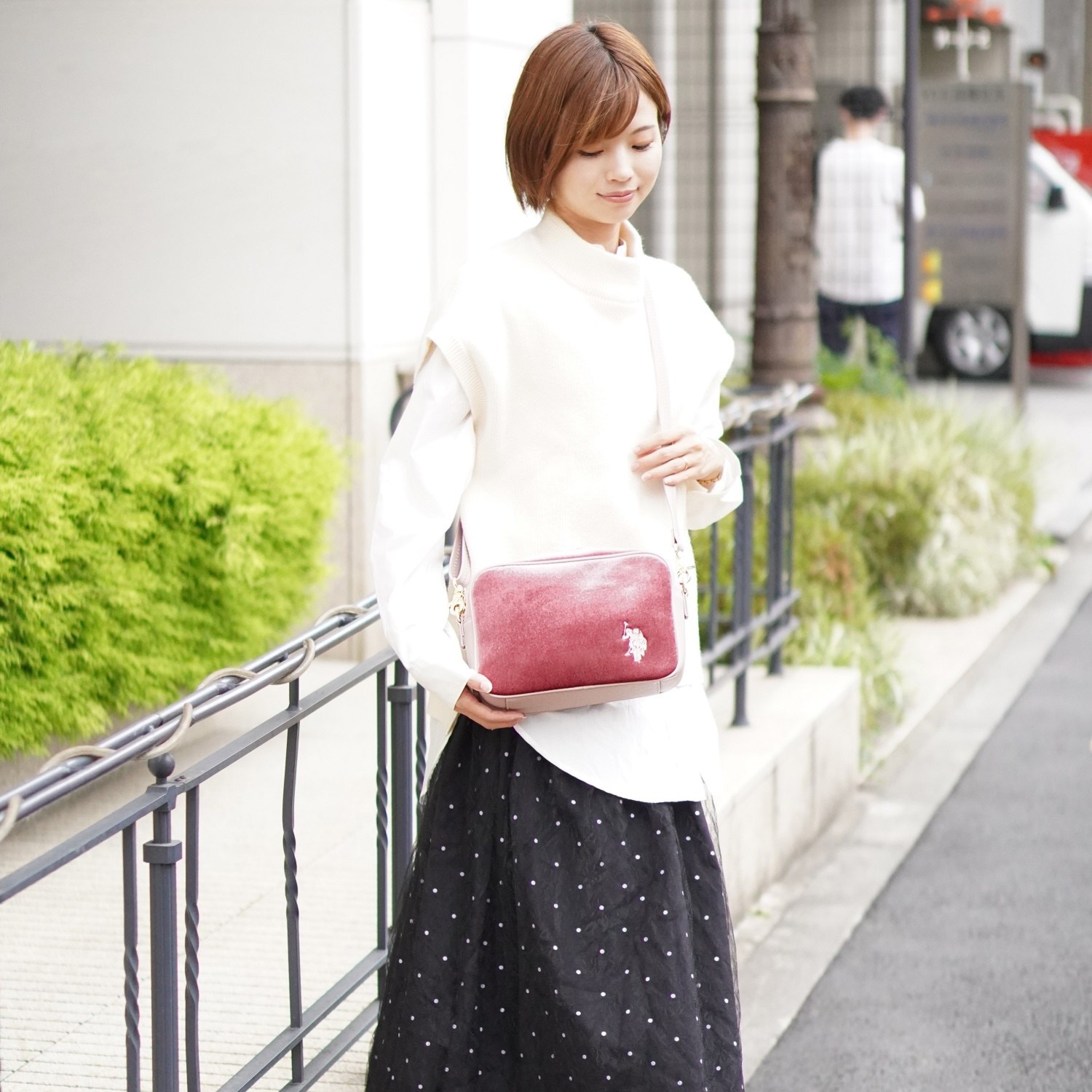 ユーエスポロ　アッスン オーロラルベロア ショルダーバッグ