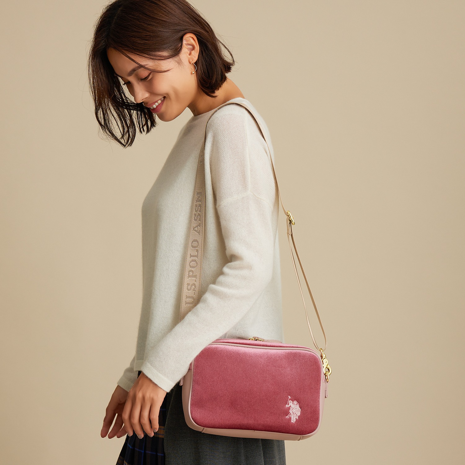 ユーエスポロ　アッスン オーロラルベロア ショルダーバッグ