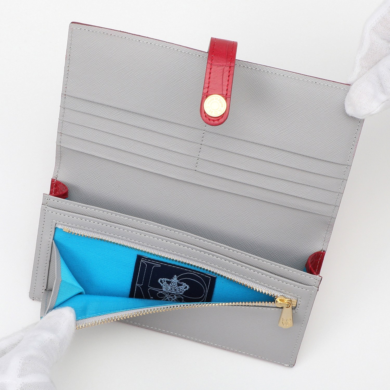 エーディーエムジェイ ＴＨＥ　ＢＥＥ 牛革クロコダイル型押し 横長ウォレット