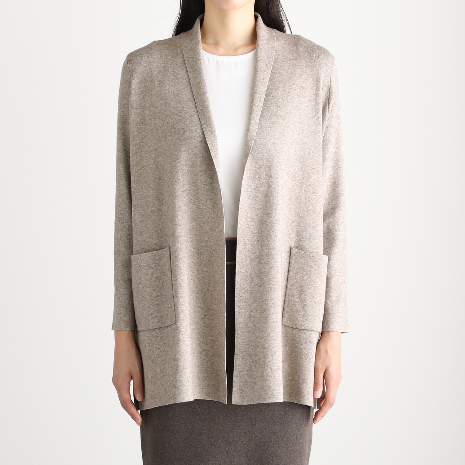 スピンブルー コットンとヤクの極上ブレンド！ ラグジュアリー ニットコーディガン