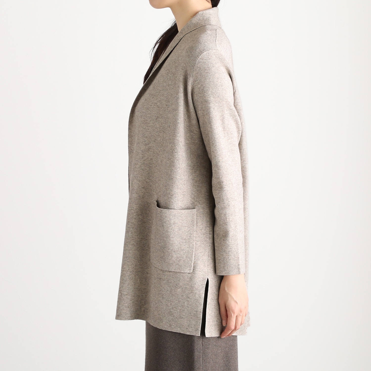 スピンブルー コットンとヤクの極上ブレンド！ ラグジュアリー ニットコーディガン