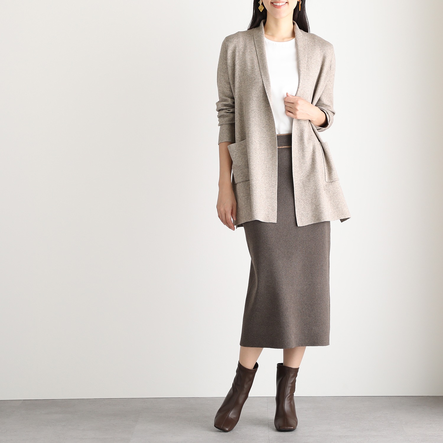 スピンブルー コットンとヤクの極上ブレンド！ ラグジュアリー ニットコーディガン