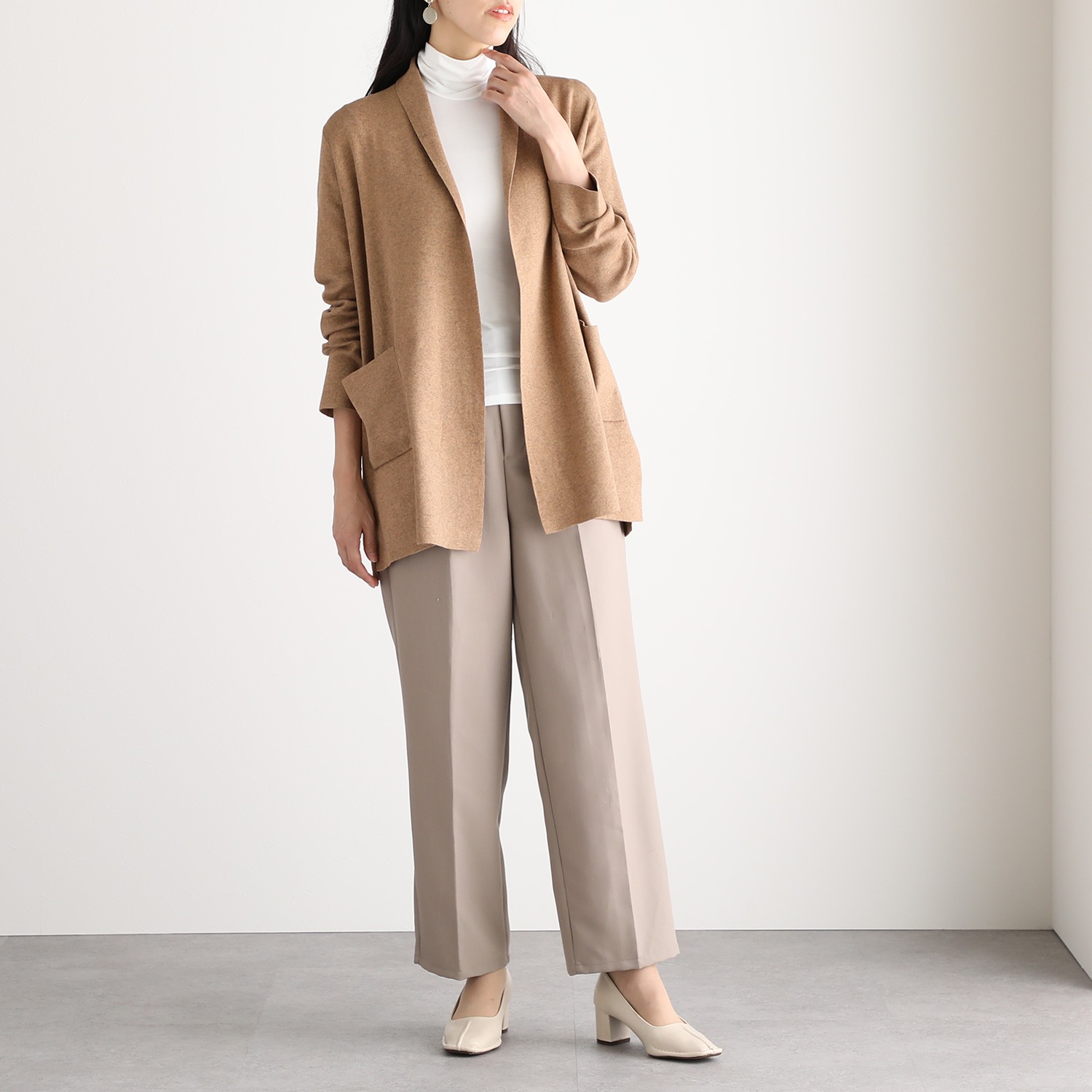 スピンブルー コットンとヤクの極上ブレンド！ ラグジュアリー ニットコーディガン