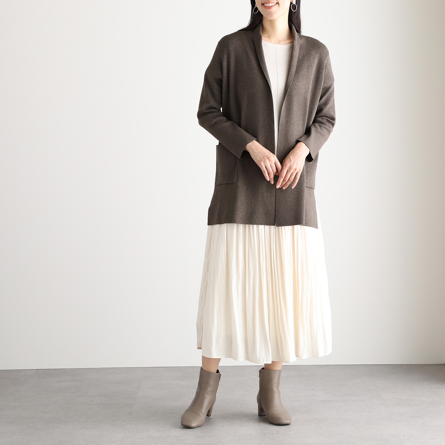 スピンブルー コットンとヤクの極上ブレンド！ ラグジュアリー ニットコーディガン