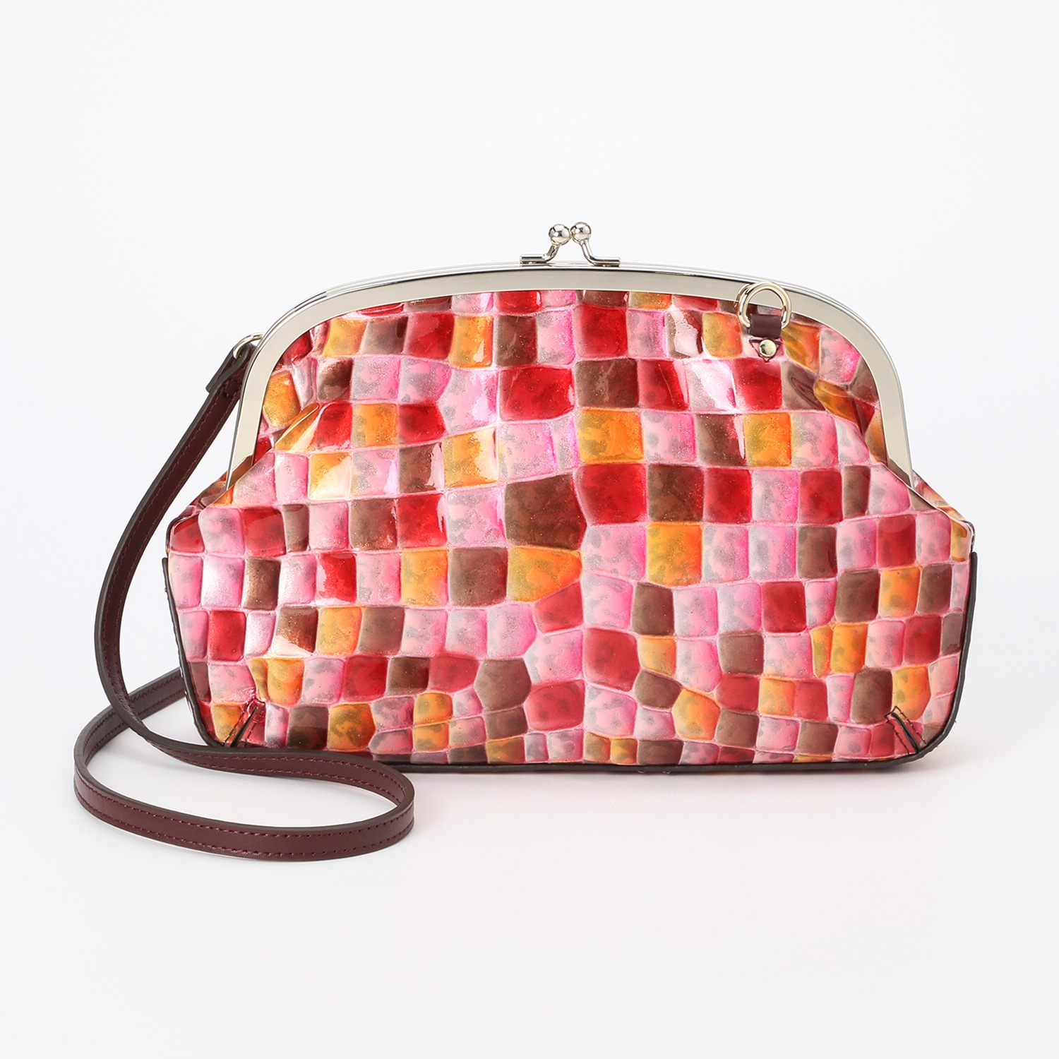 モーダプリンチぺ イタリアンベビーカーフ ２ウェイ 口金ショルダーバッグ