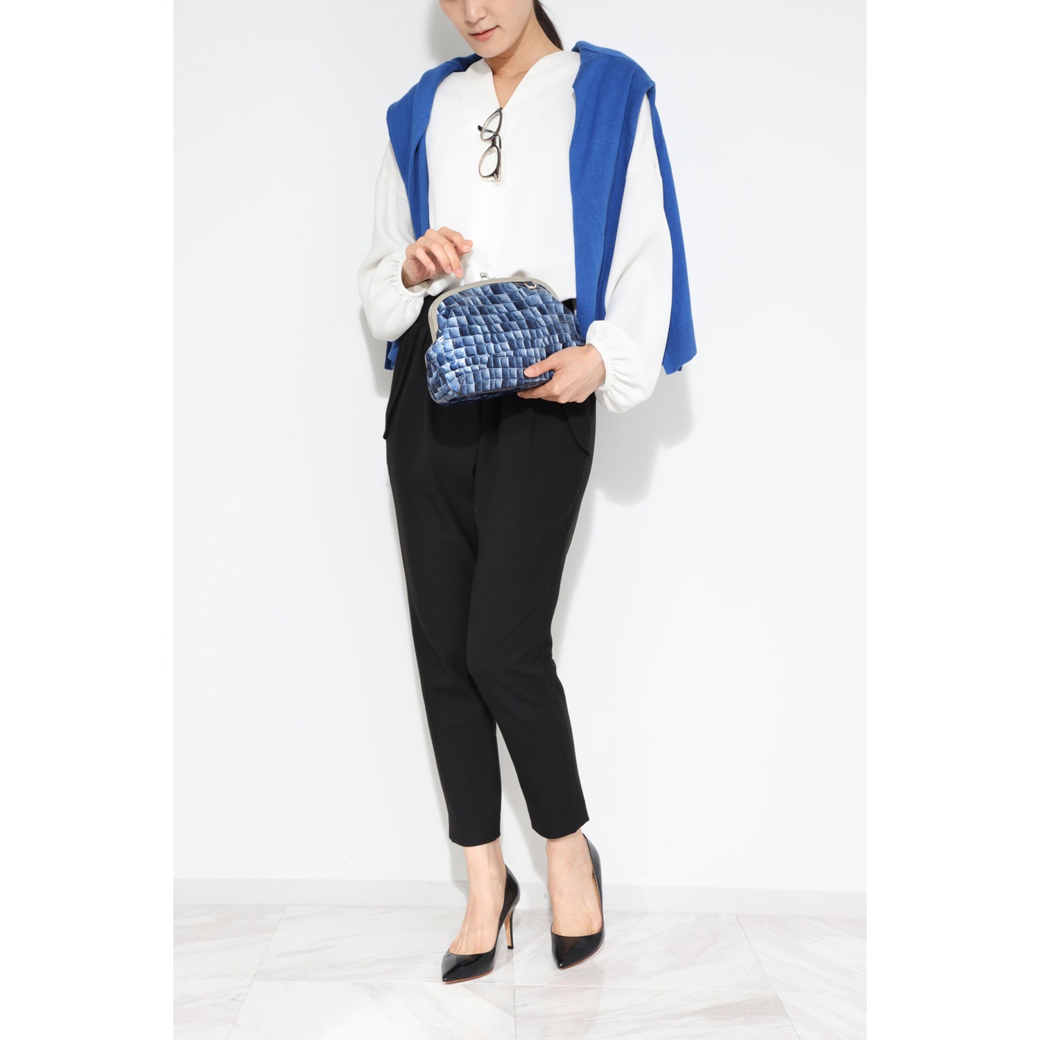 モーダプリンチぺ イタリアンベビーカーフ ２ウェイ 口金ショルダーバッグ