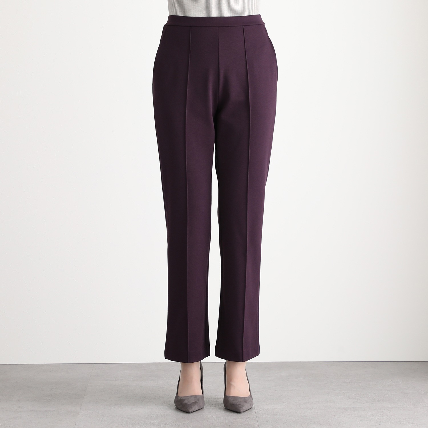 ＜股下７２ｃｍ＞上質ごこち ミヤビ ピンタック ストレートパンツ