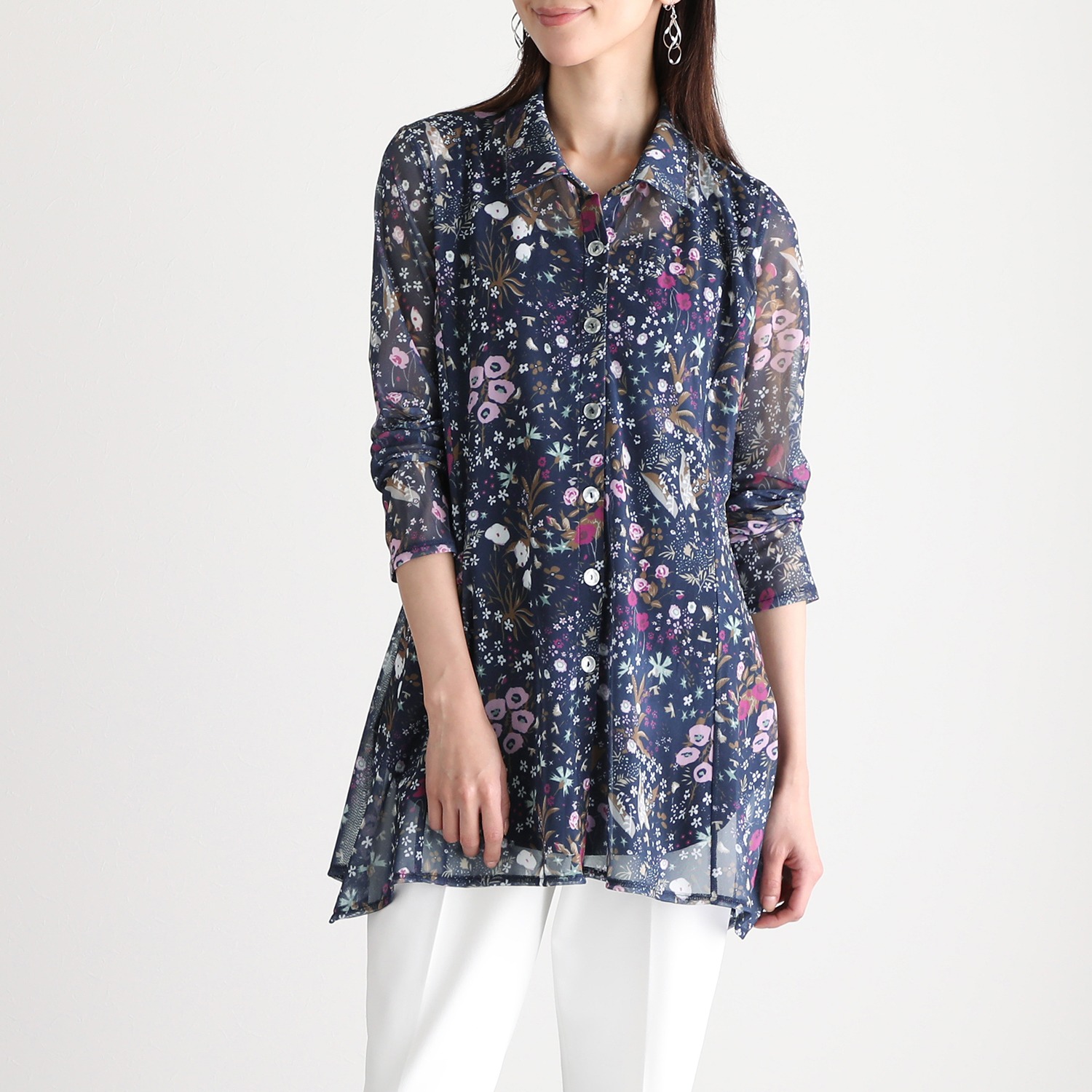 ダジュール パワーネット プリントブラウス