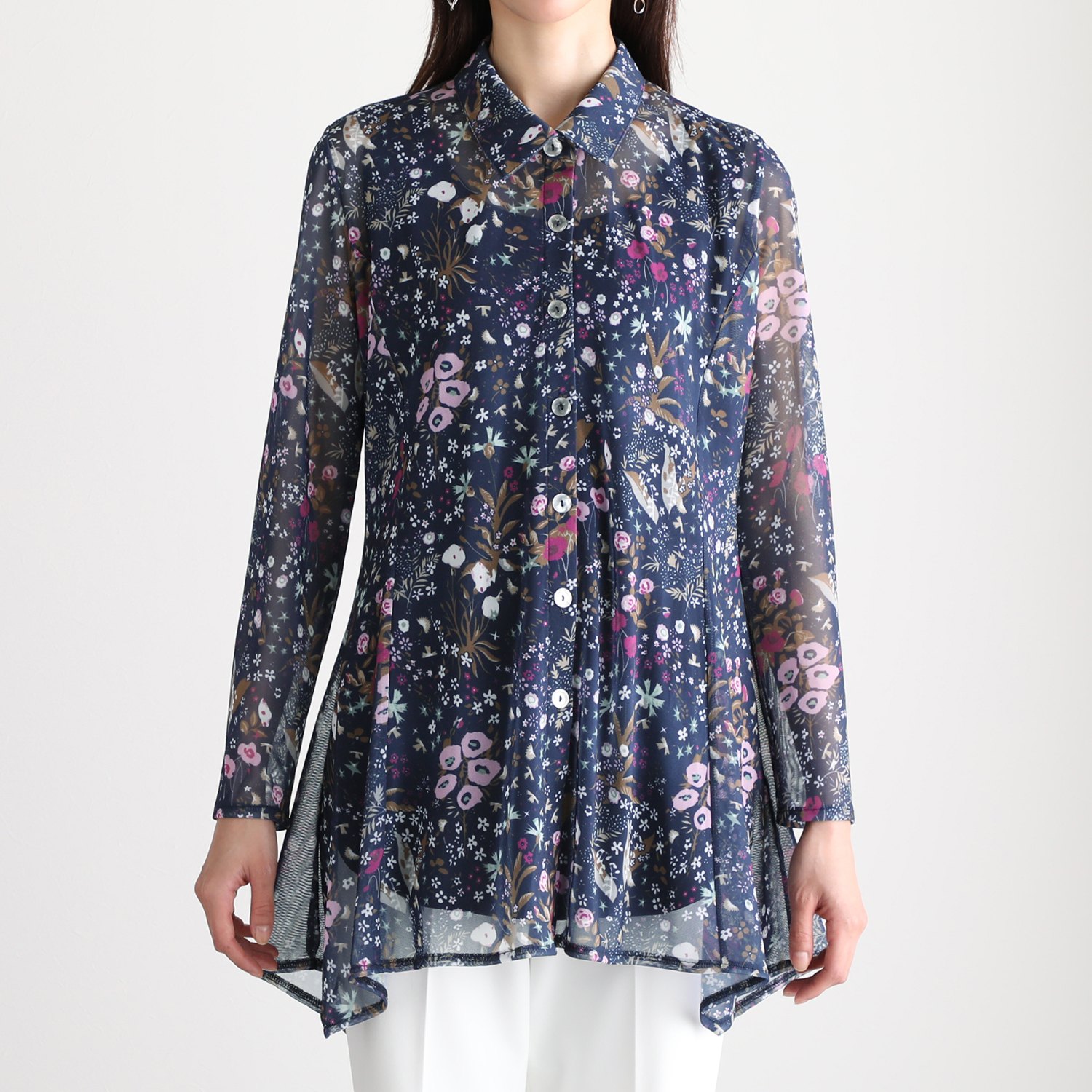 ダジュール パワーネット プリントブラウス