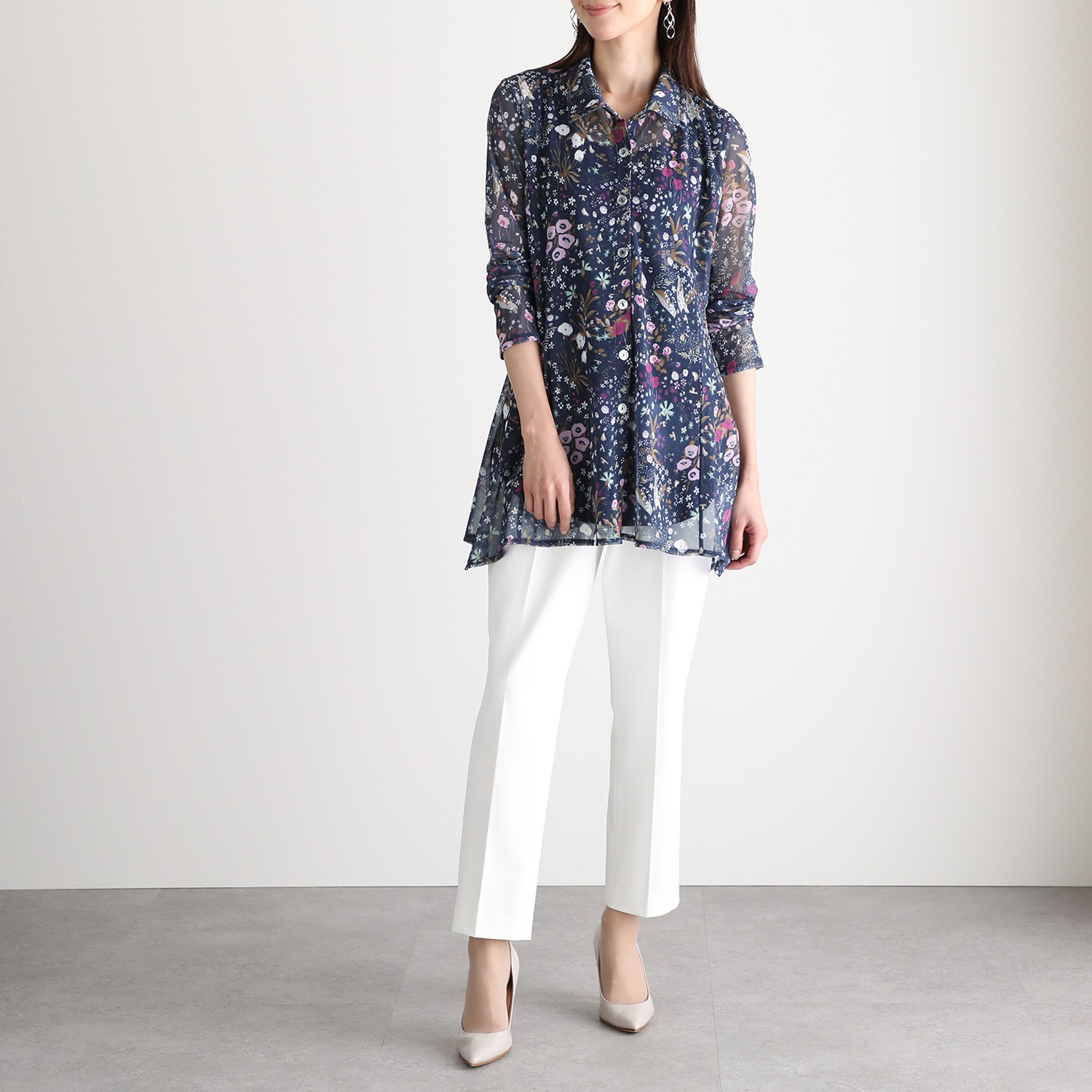 ダジュール パワーネット プリントブラウス