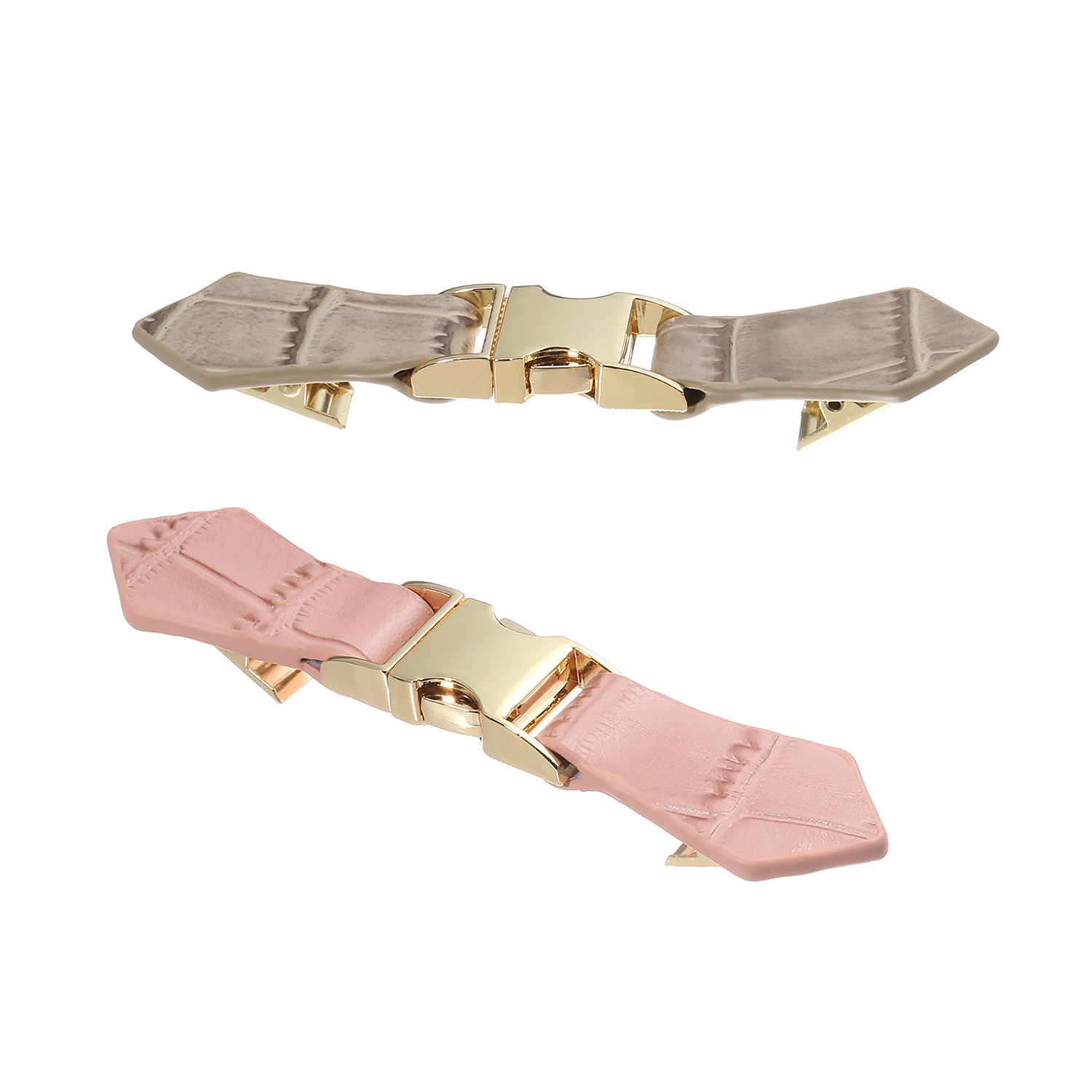 ＜バックルタイプ＞リジェップ ずれ落ちを防止して おしゃれにアレンジ！ レザーストールクリップ プレミアム　２個セット 