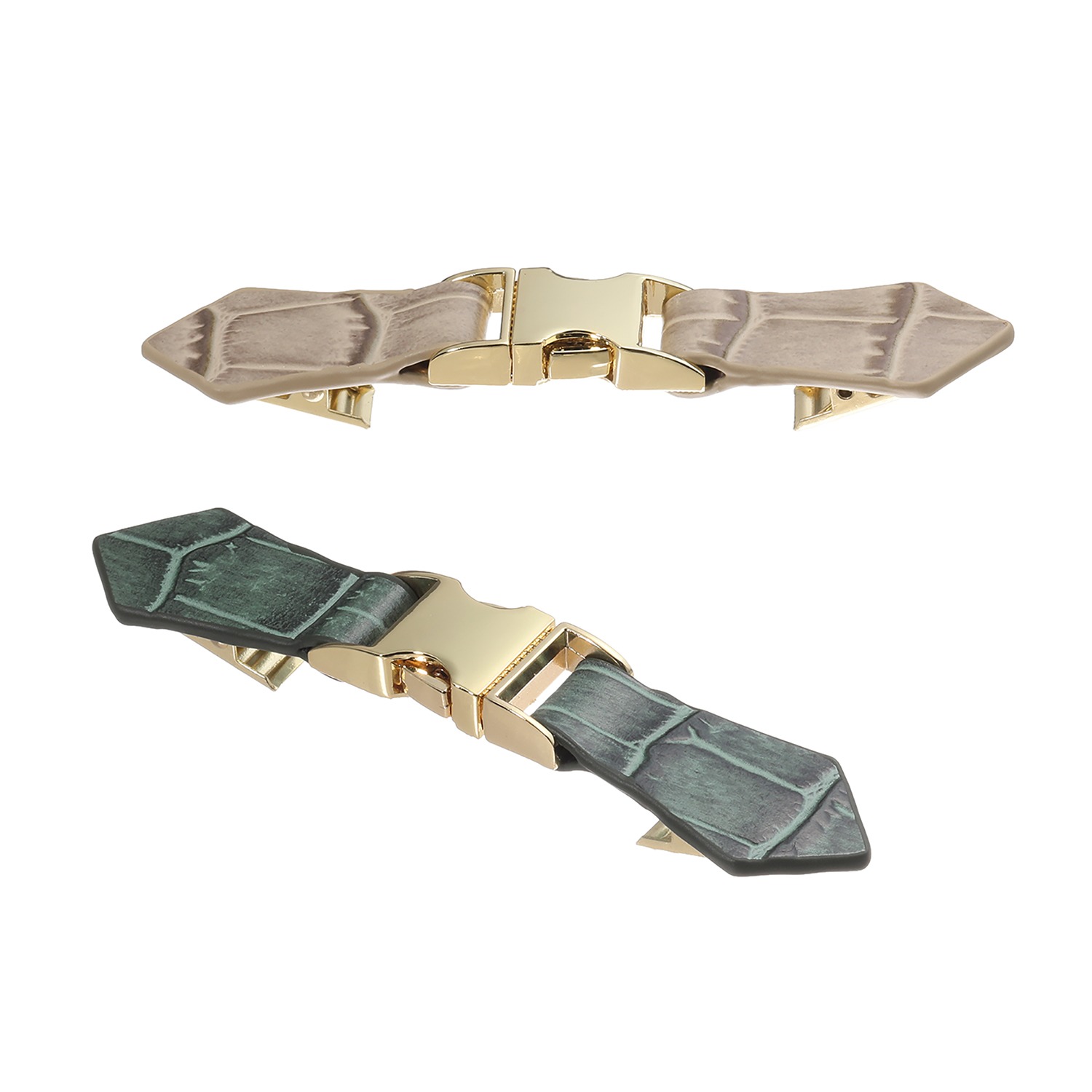 ＜バックルタイプ＞リジェップ ずれ落ちを防止して おしゃれにアレンジ！ レザーストールクリップ プレミアム　２個セット 