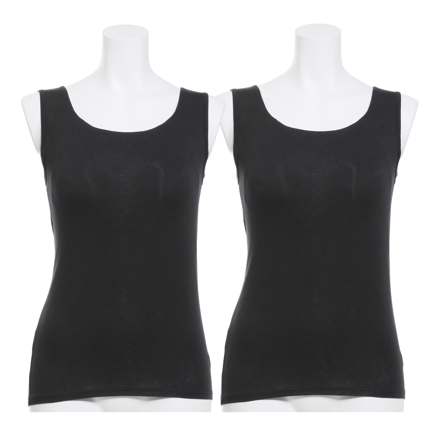 きれいになろう 帯電防止・吸放湿 しっとりあったか カップ付タンクトップ 同色２枚セット