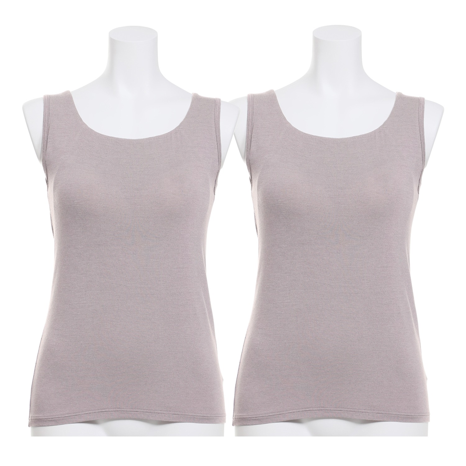 きれいになろう 帯電防止・吸放湿 しっとりあったか カップ付タンクトップ 同色２枚セット