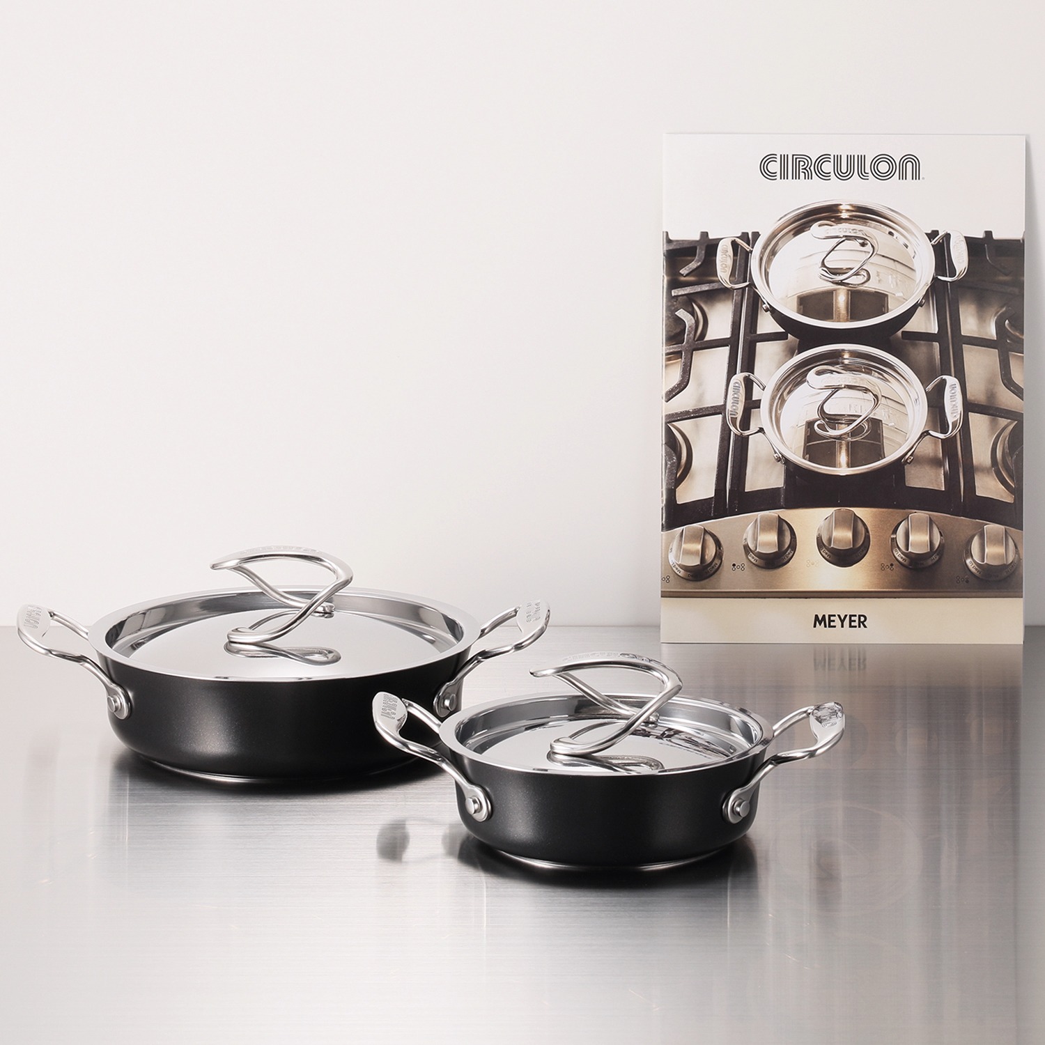 マイヤー サーキュロン 浅型両手鍋２点セット