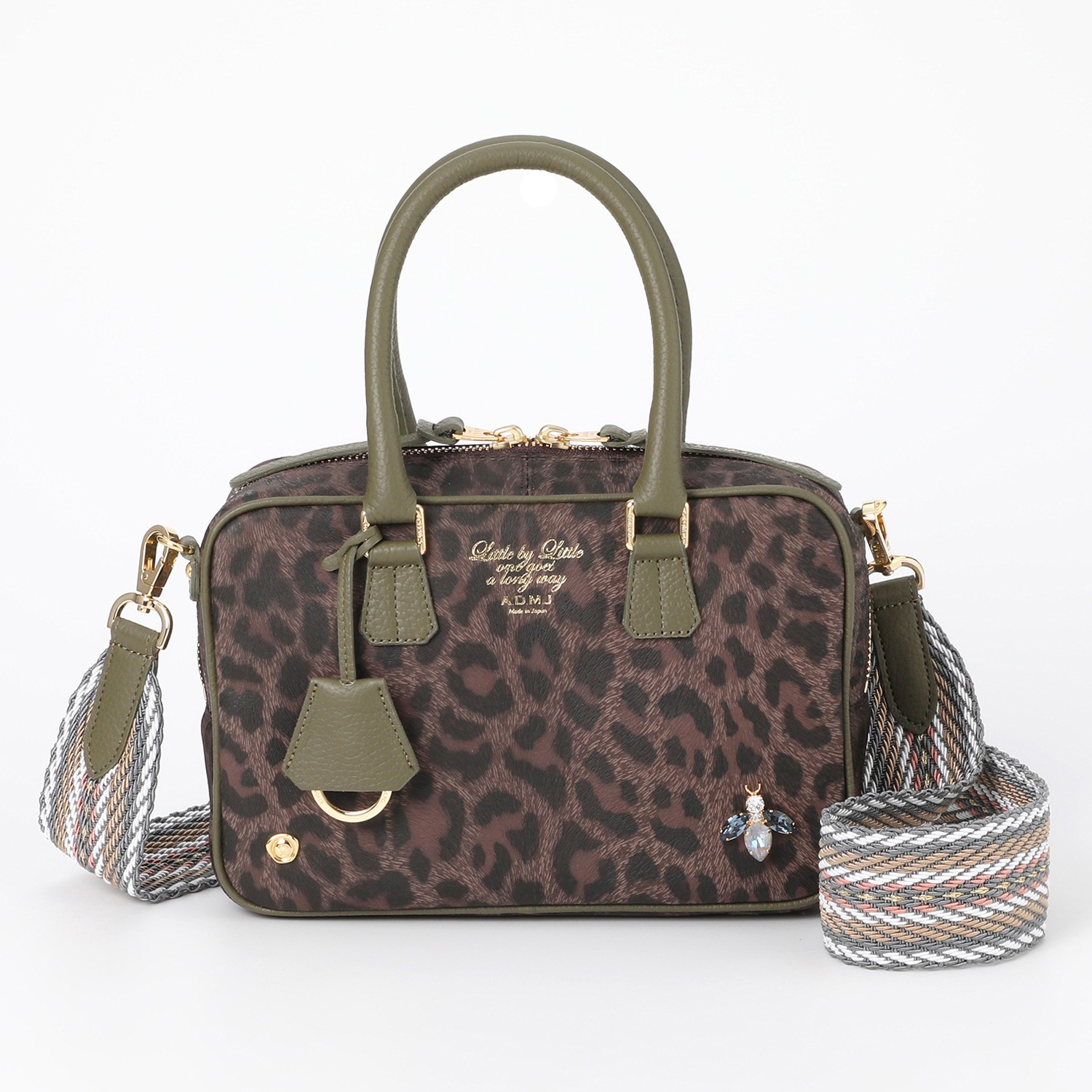 エーディーエムジェイ ＴＨＥ　ＢＥＥ 牛革ヘアカーフ型押し ２ウェイボストンバッグ