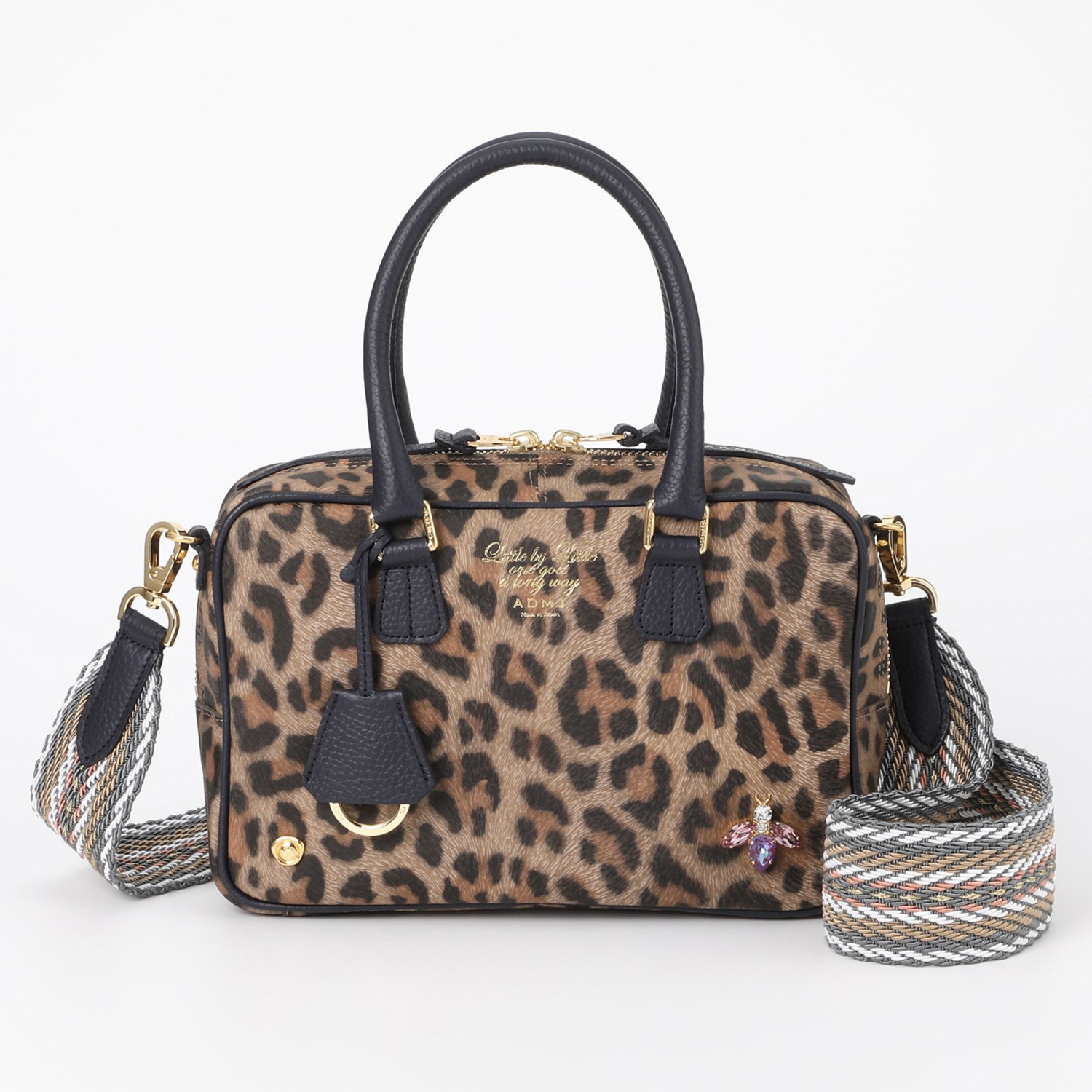 エーディーエムジェイ ＴＨＥ　ＢＥＥ 牛革ヘアカーフ型押し ２ウェイボストンバッグ